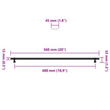 Skåphandtag 5 st svart 480 mm rostfritt stål