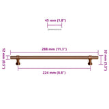 Skåphandtag 5 st brons 480 mm rostfritt stål