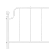 Sängram med huvudgavel metall vit 183x213 cm