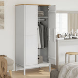 Klädskåp FLORO vit 77x53x171 cm massiv furu