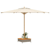 Skydd för parasollfot 70x70x25 cm konstrottning och akacia
