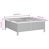 Skydd för parasollfot 70x70x25 cm konstrottning och akacia