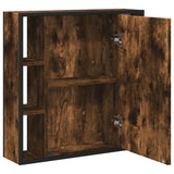 Spegelskåp för badrum rökfärga ek 60x16x60 cm konstruerat trä