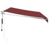 Markis automatiskt infällbar vinröd 350x250 cm