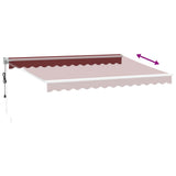 Markis automatiskt infällbar vinröd 350x250 cm