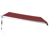 Markis automatiskt infällbar vinröd 400x300 cm