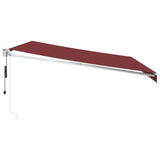 Markis automatiskt infällbar vinröd 450x300 cm
