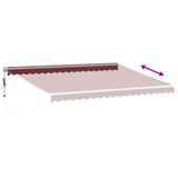Markis automatiskt infällbar vinröd 450x300 cm