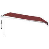 Markis automatiskt infällbar vinröd 500x300 cm