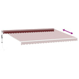 Markis automatiskt infällbar vinröd 500x300 cm