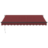 Markis automatiskt infällbar vinröd 350x250 cm