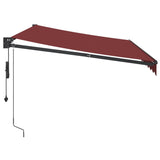 Markis automatiskt infällbar vinröd 350x250 cm