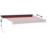 Markis automatiskt infällbar vinröd 350x250 cm
