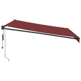 Markis automatiskt infällbar vinröd 400x300 cm