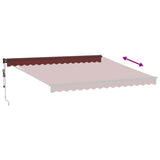Markis automatiskt infällbar vinröd 400x300 cm