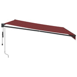 Markis automatiskt infällbar vinröd 450x300 cm