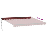 Markis automatiskt infällbar vinröd 450x300 cm