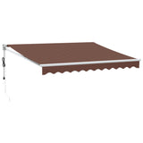 Markis automatiskt infällbar brun 300x250 cm