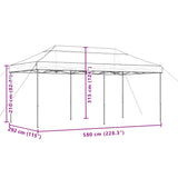 Pop-Up hopfällbart partytält 580x292x315 cm taupe