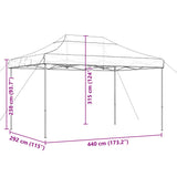 Pop-Up hopfällbart partytält 440x292x315 cm taupe