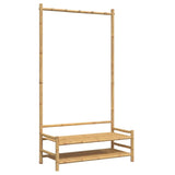 Klädställ med hyllor 103x40x183 cm bambu