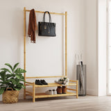Klädställ med hyllor 103x40x183 cm bambu