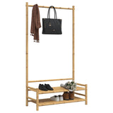 Klädställ med hyllor 103x40x183 cm bambu