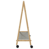 Klädställ med hyllor och hjul 106x34x106,5 cm bambu