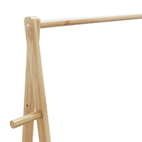 Klädställ med hyllor och hjul 132x45,5x155,5 cm bambu