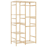 Klädställ med hyllor 100x50x184,5 cm bambu