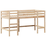 Våningssäng med stege och tak 80x200 cm massiv furu