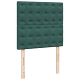 Ramsäng med madrass mörkgrön 90x200 cm sammet