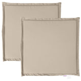 Sittdynor för trädgården 2 st taupe 45x45x2 cm fyrkantig