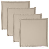 Sittdynor för trädgården 4 st taupe 45x45x2 cm fyrkantig