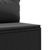 Loungegrupp för trädgården med dynor 9 delar svart konstrotting