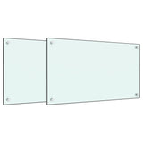 Stänkskydd 2 st vit 70x60 cm härdat glas