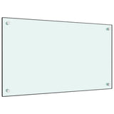 Stänkskydd 2 st vit 70x60 cm härdat glas