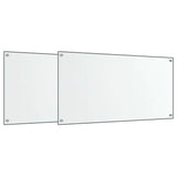 Stänkskydd 2 st transparent 80x40 cm härdat glas