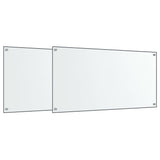 Stänkskydd 2 st transparent 80x60 cm härdat glas