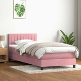 Ramsäng med madrass rosa 80x210 cm sammet