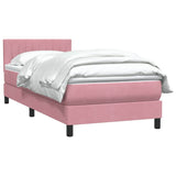 Ramsäng med madrass rosa 80x210 cm sammet