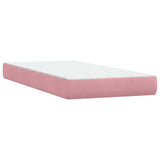 Ramsäng med madrass rosa 80x210 cm sammet