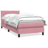 Ramsäng med madrass rosa 80x210 cm sammet