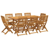 Matgrupp för trädgården 9 delar 180x90x75 cm massivt akaciaträ