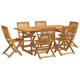Matgrupp för trädgården 7 delar 180x90x75 cm massivt akaciaträ