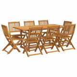 Matgrupp för trädgården 9 delar 180x90x75 cm massivt akaciaträ