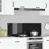 Kök Backsplash Svart 120x40x0,6 cm Härdat Glas