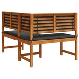 Trädgårdens Hörnbänk med Kuddar 140x100x91 cm Massivt Akaciaträ