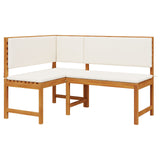 Trädgårdshörnbänk med kuddar 140x100x91 cm Massivt akaciaträ