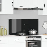 Kök Backsplash Svart 110x50x0,6 cm Härdat Glas